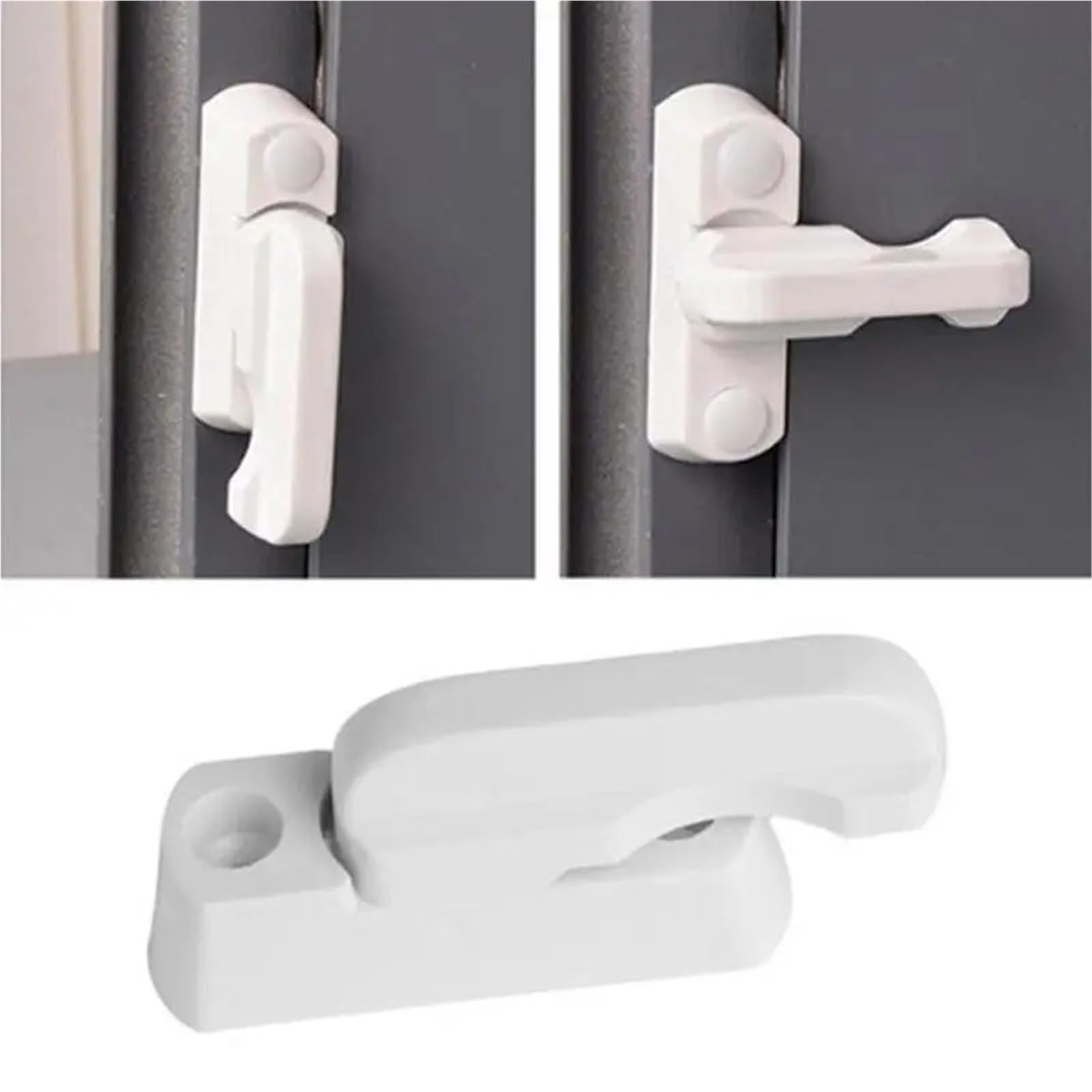 Verrou en T en alliage d'aluminium et plastique pour portes et fenêtres ouvertes, 1 pièce (noir)