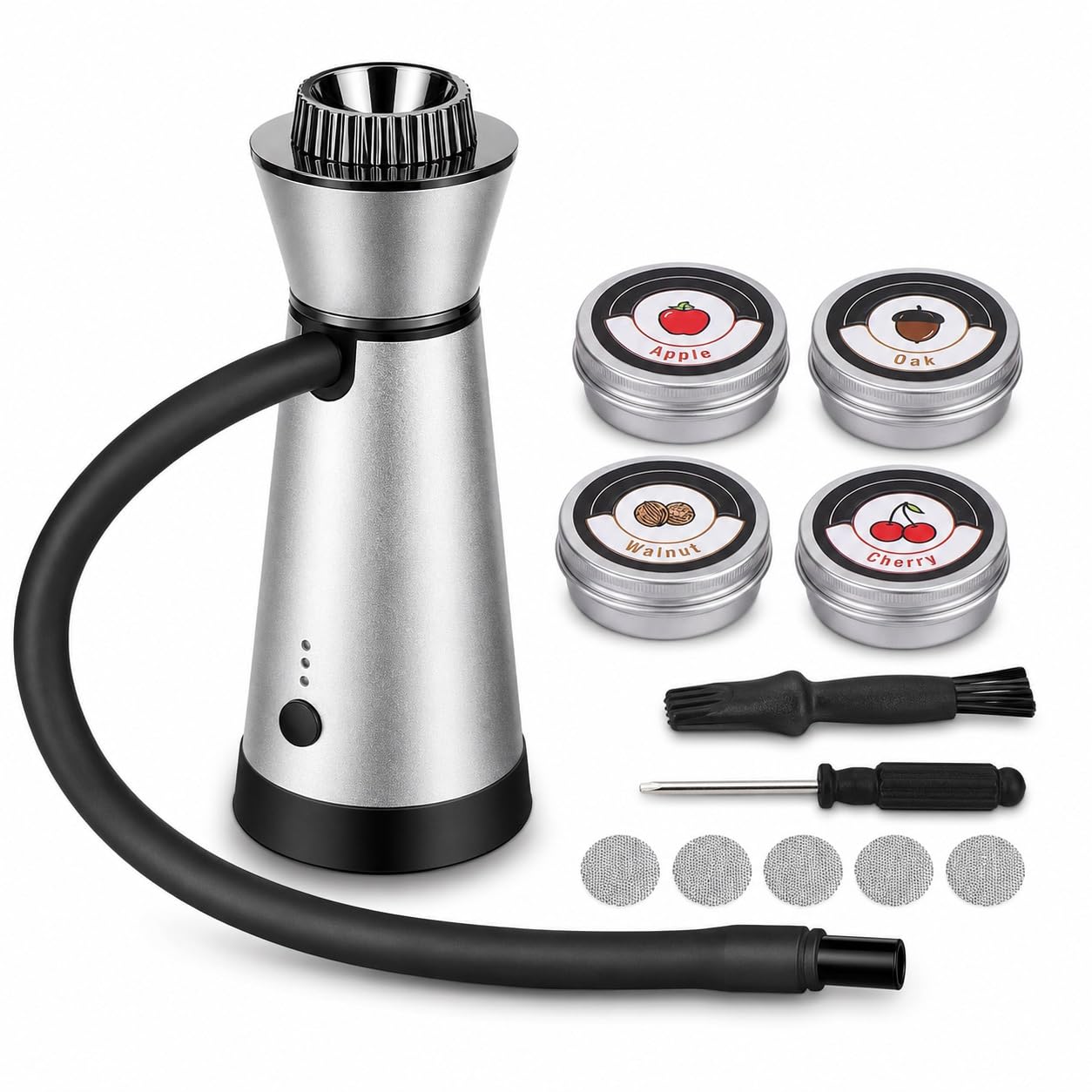 Ahumador de Cócteles y Whisky Kit Pistola de Ahumado en Frío Recargable USB-C Infusor de Humo Portátil para Bebidas Carne Queso y Comida Barbacoa Interior Bar Casa