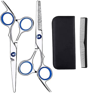 Tesoura de corte de cabelo de aço inoxidável Tesouras de barbear de cabeleireiro de 6,7 polegadas Tesoura de corte de cabelo de barbeiro para salão de beleza para homem Mulher Adultos Crianças Bebês tesoura de cabelo,tesoura de cabelo,kit de corte de cabelo,kit tesoura de cabelo,kit tesoura de cabelo Silver