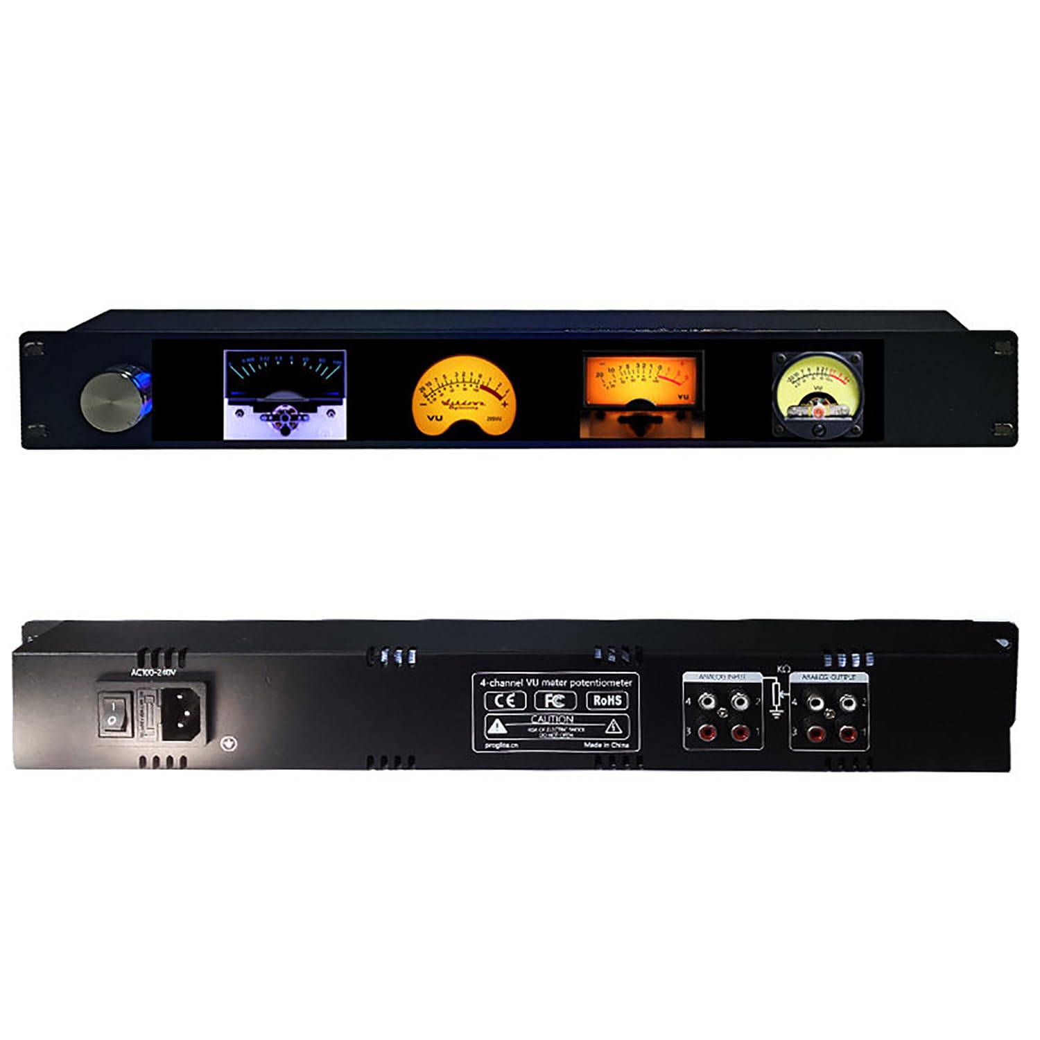 Misuratore VU a 4 Canali, Analizzatore Di Spettro Audio, Con Ingressi E Uscite RCA, 10 Modalità Di Visualizzazione, Luminosità E Guadagno Regolabili, Per Studi Musicali, Home Theater E Palcoscenici