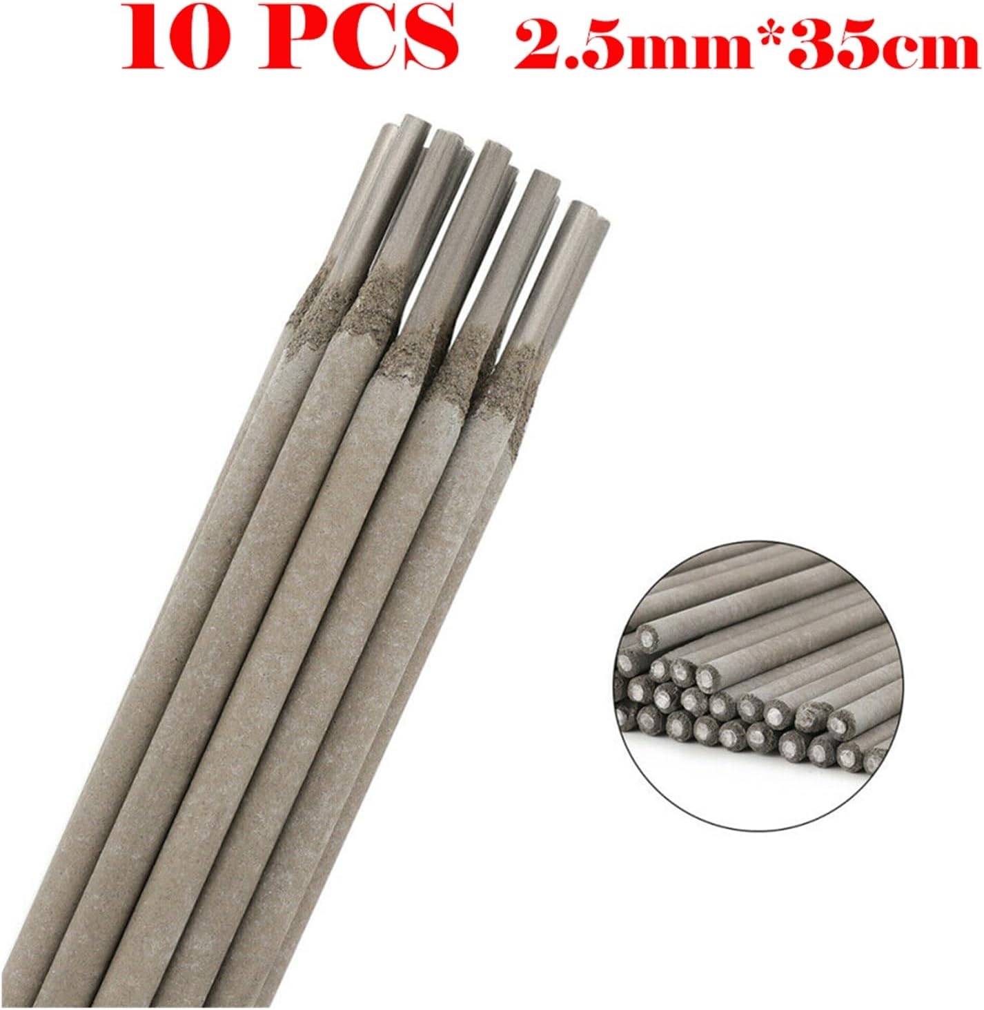 10pcs Stainless Steel E6031 ARC Welding Rods Electrodes Mild Steel 2.5mm/3.2mm Mild Steel Excellent Welding Performance Welding(3.2mm x 350mm)
