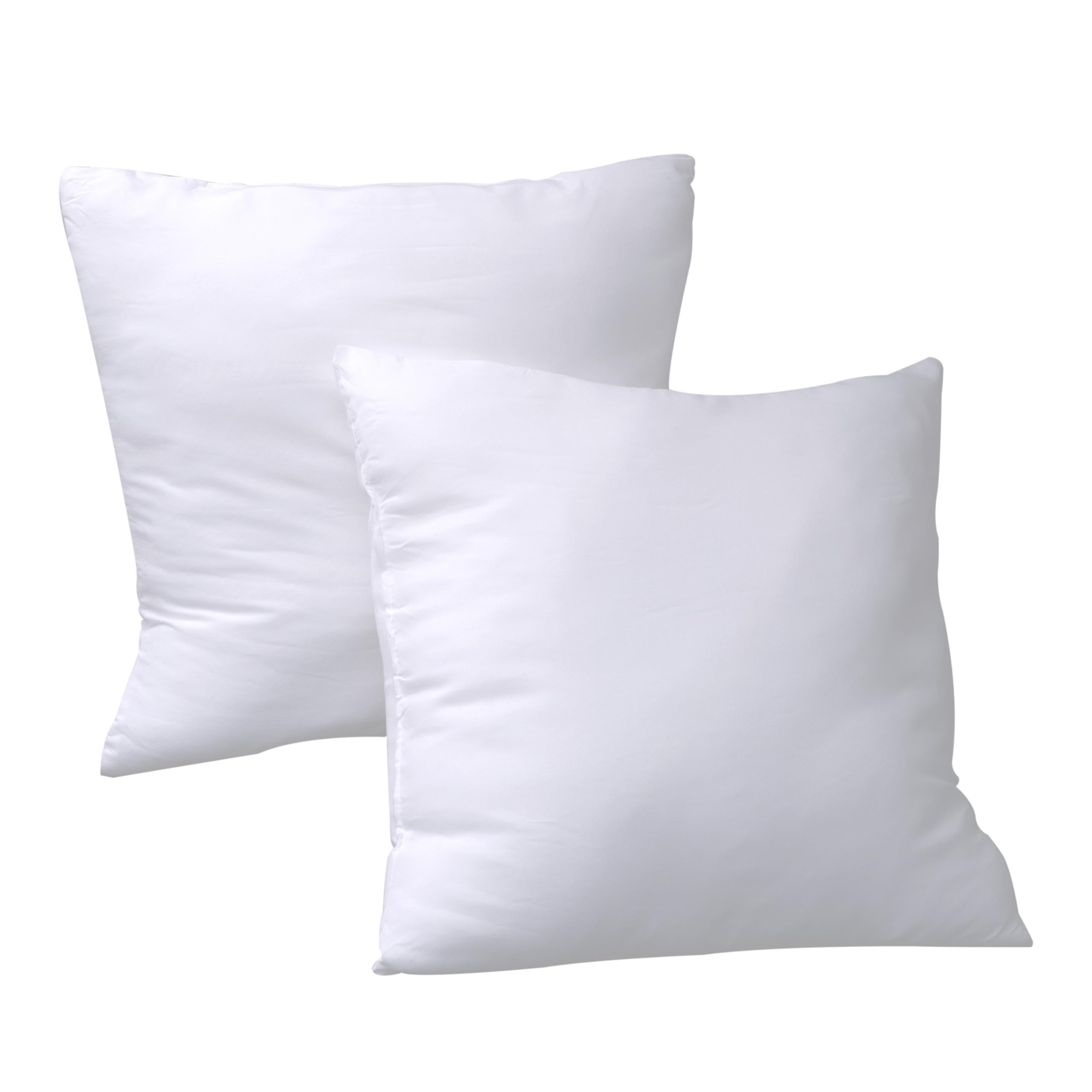 Pack of 2 Cushion Inner Pads, 45x45cm (18x18”) Cushion Pads Inserts Fillers Scatters, Hollowfibre Pillow (White - Plain)