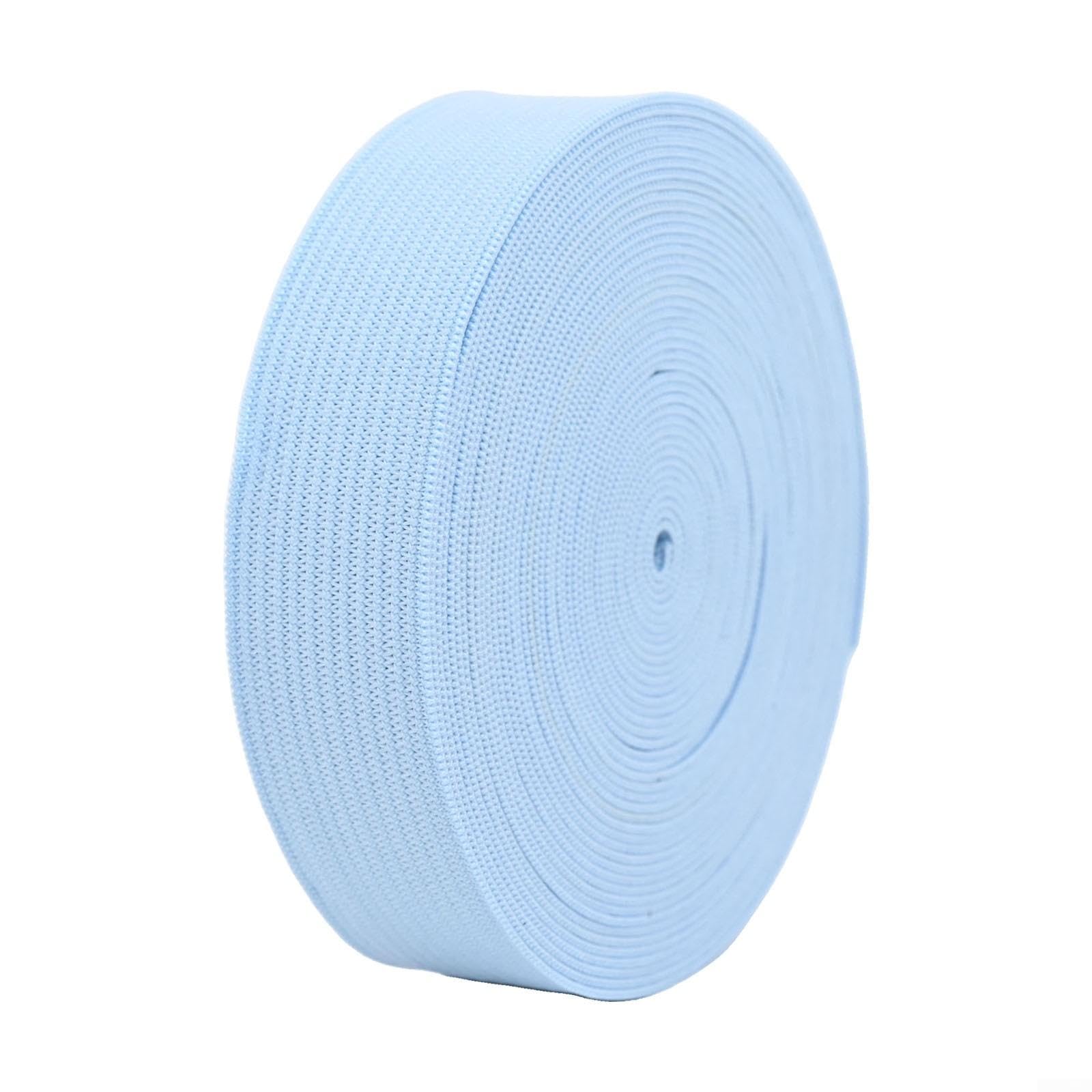 Hochwertiges Elastikband 20mm 5m Reißfest(Light blue) | Weiches Material, hautfreundlich, kein starker , angenehm zu tragen, langlebig