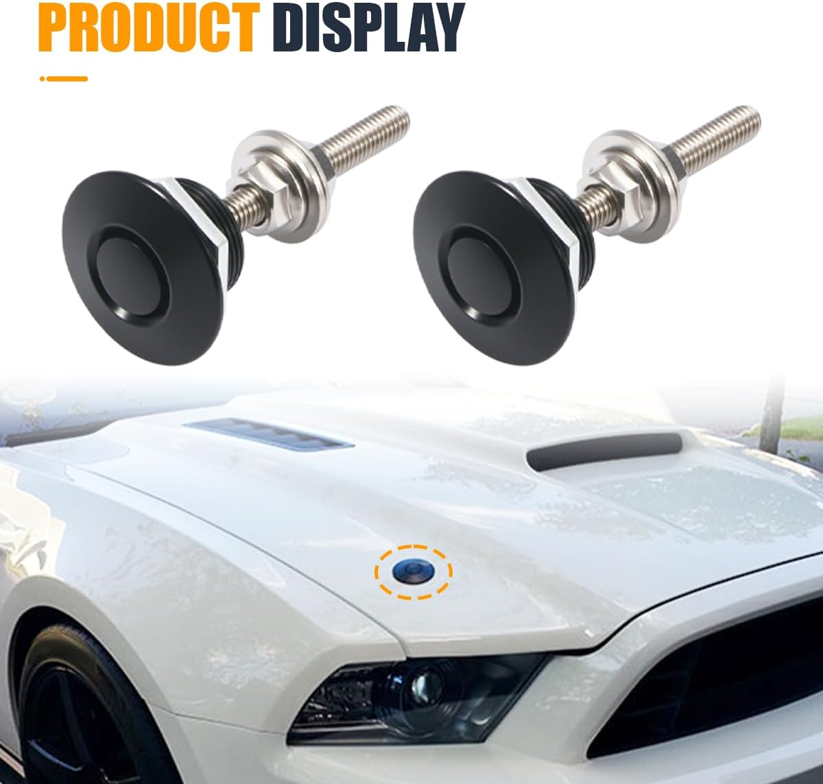 4PCS Universal Aluminum Vehicle Hood Pins, 1.25" Diameter Quick Release Latch Bumper License Plate Lock Clip, Rust Resistant Push Button Bonnet Engine Hood Pin Kit for Car SUV Boat