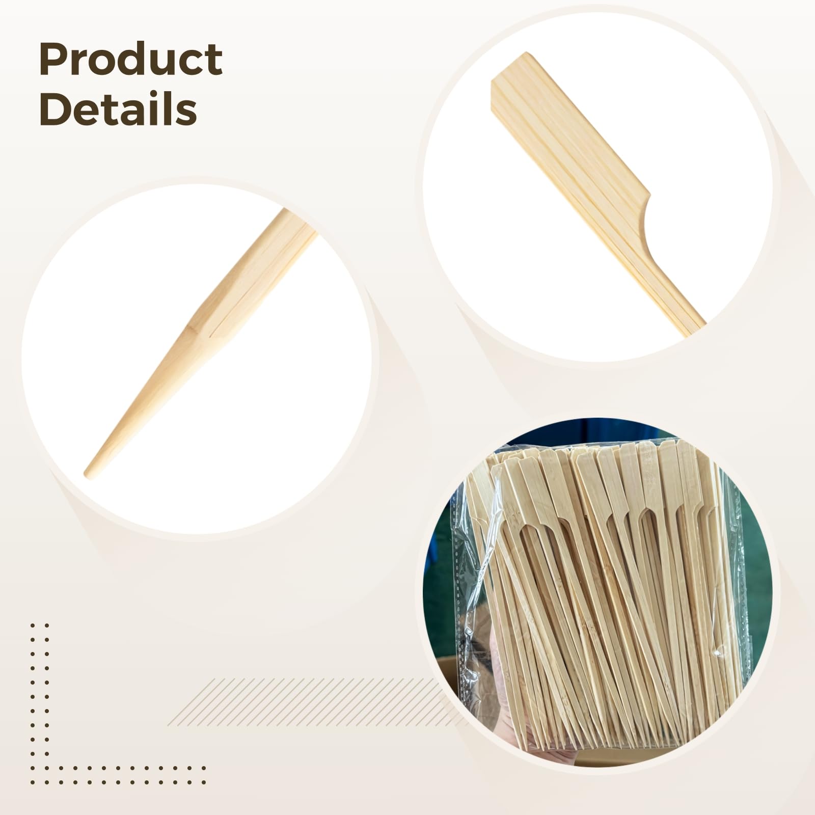 1000 Pack 3.5-Inch Wood BBQ Skewers, Flat Sticks with Sharp Tips for Quick Piercing and Stable Hold