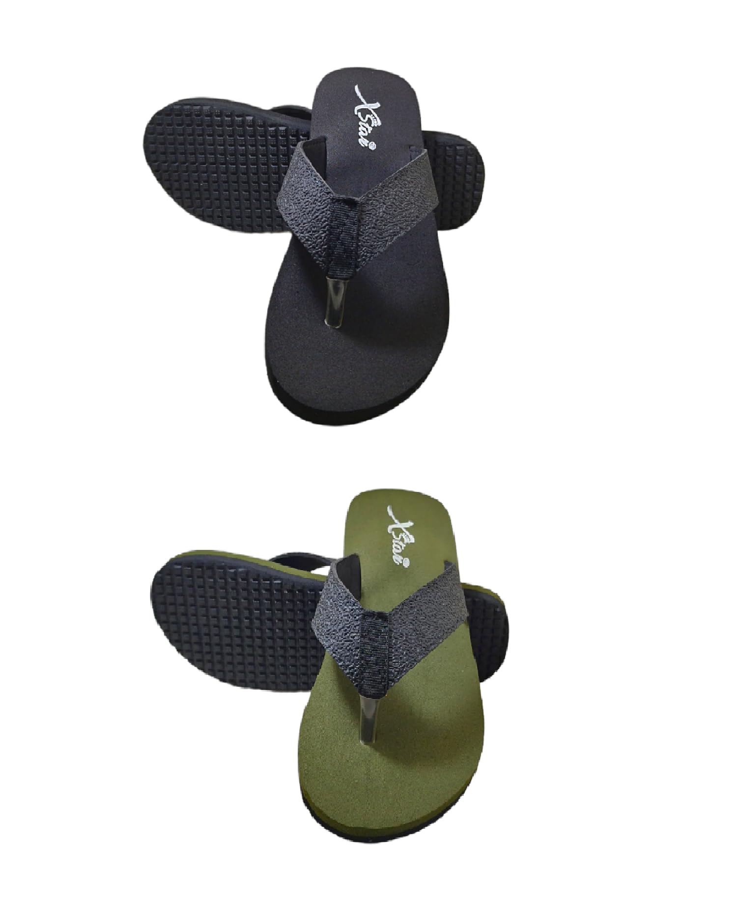 XSTAR Classy Casual Mens Combo Pack of 2 Pairs of Light Weight Comfortable Home Indoor & Outdoor chappal Daily use Flip Flops Slippers (BlackOlive green, numeric_9) (B0CB5RVGJF) Amazon Price History, Amazon Price Tracker