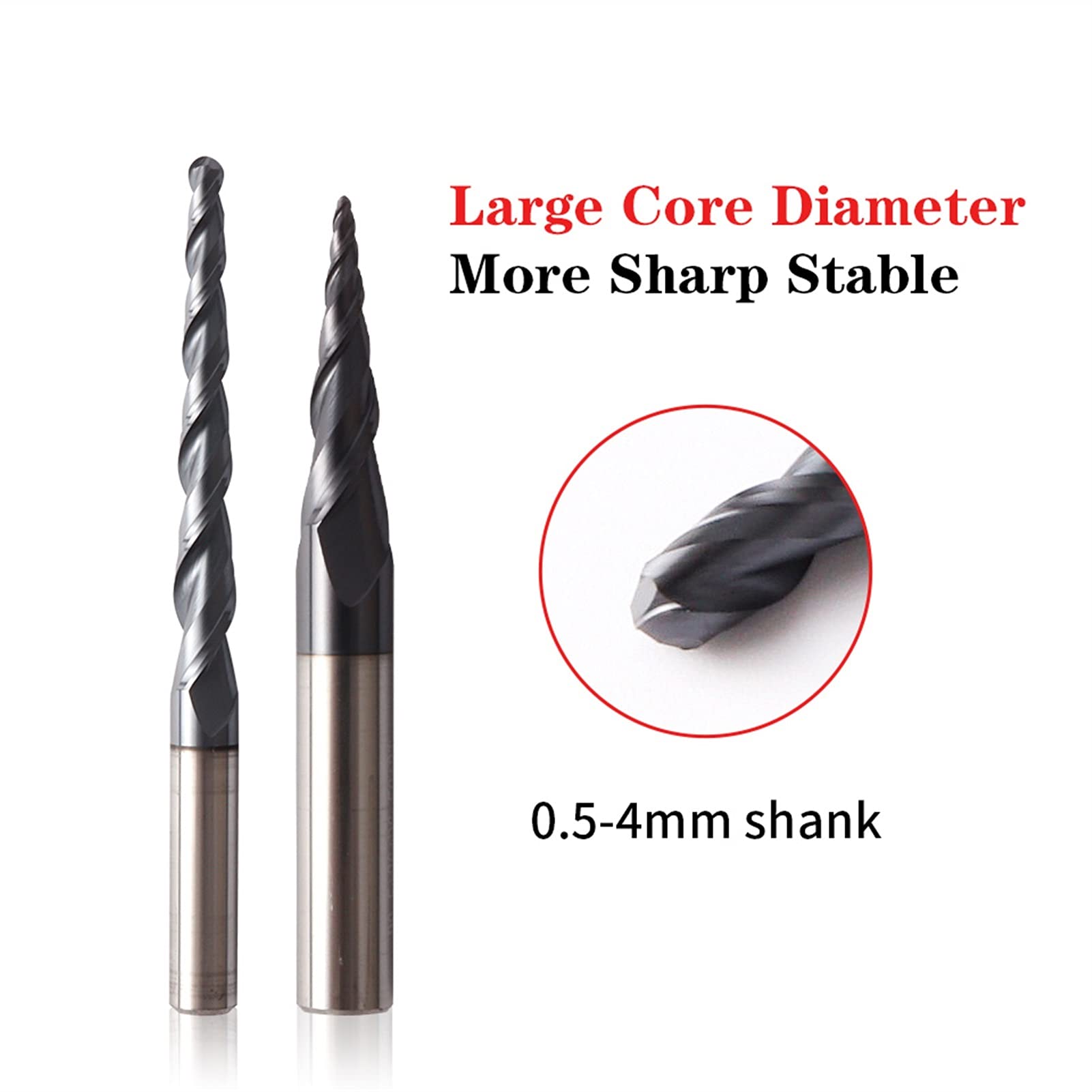 Carbide 3.175mm 4mm 6mm 8mm Kugel Nase Kegel-Endfräser-Router-Bit CNC-Holzfräser Schaftfräser JIYAMI'EN EL (Größe : R2X60XD8X100L)