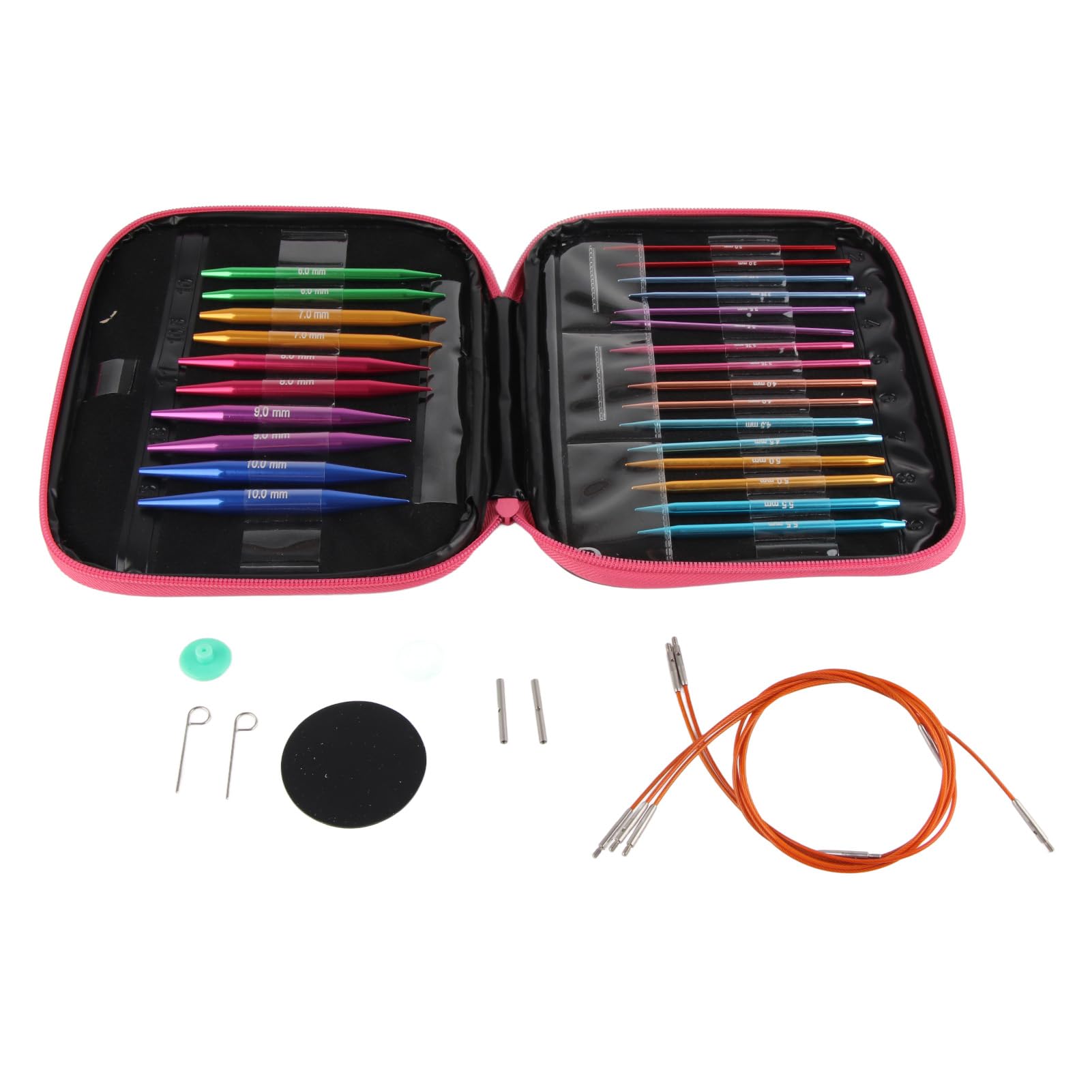 Kit de Tejer Intercambiable, 13 PCS Juego de Agujas Intercambiables Agujas de Tejer Intercambiables Anti óxido para Manualidades de Bricolaje Tejido de Tejer Familiar