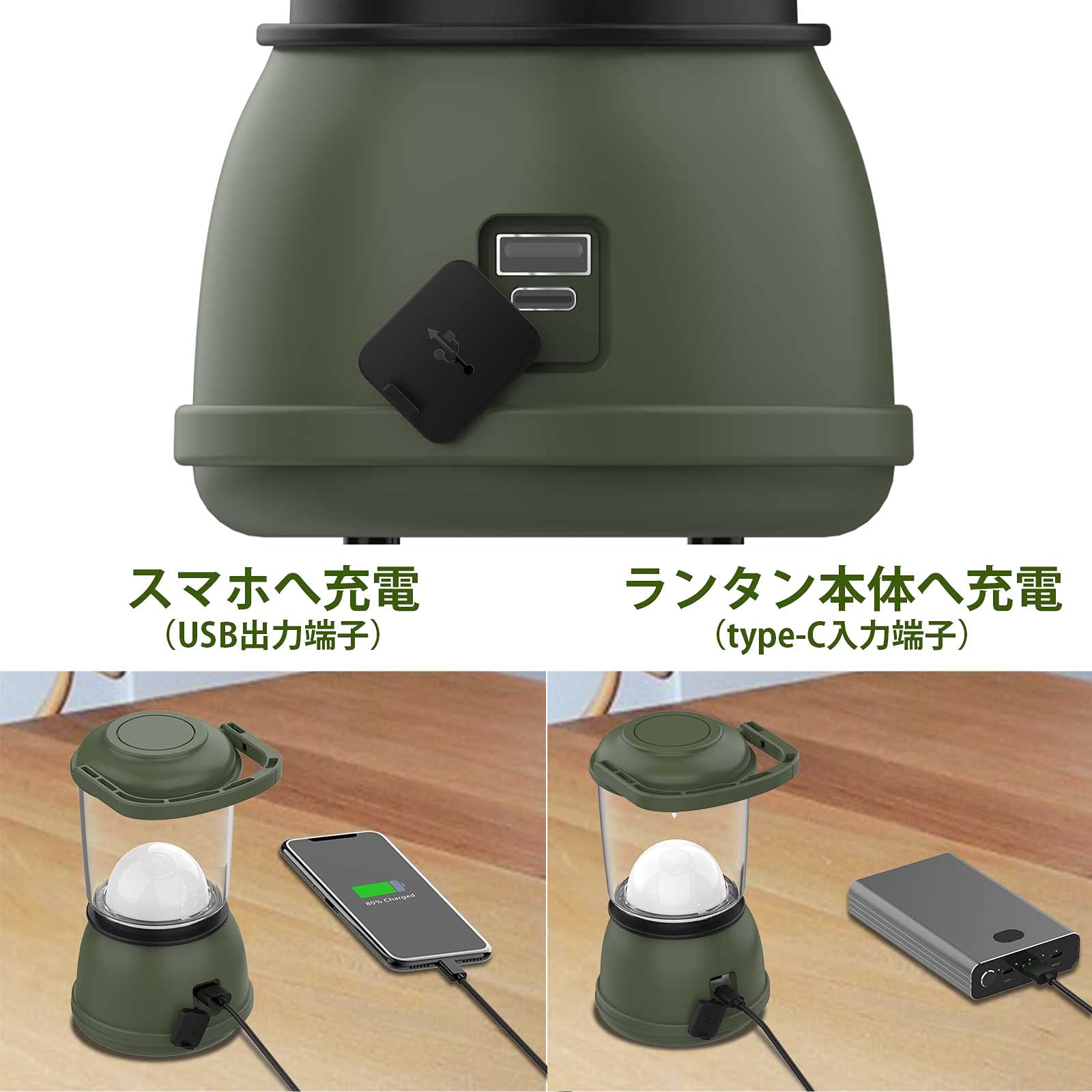 Amazon.co.jp: ledランタン 充電式 キャンプランタン 四色切替