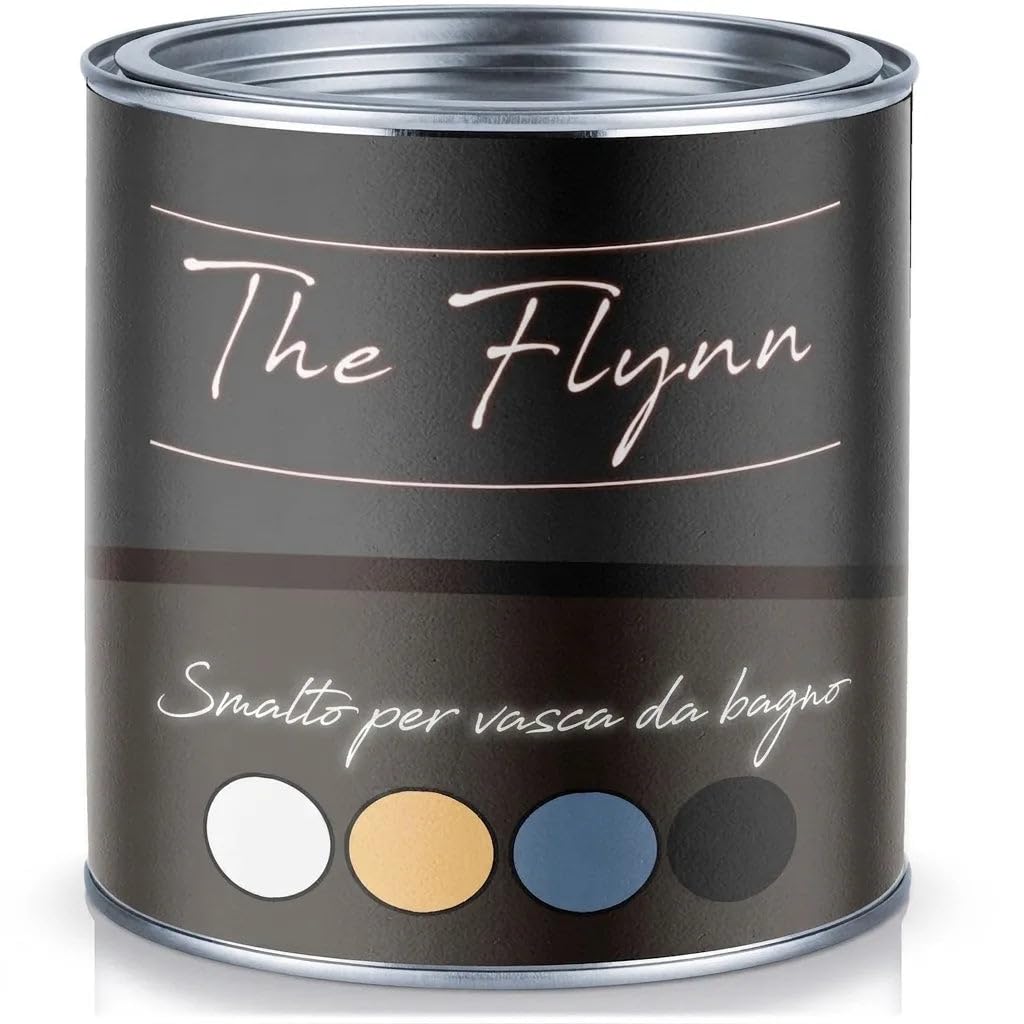 smalto per vasca da bagno kit rivestimento di alta qualità per vasca da bagno in Bianco, Grigio, Nero e Beige SCELTA COLORI bicomponente lucido (1 L, Nero) The Flynn
