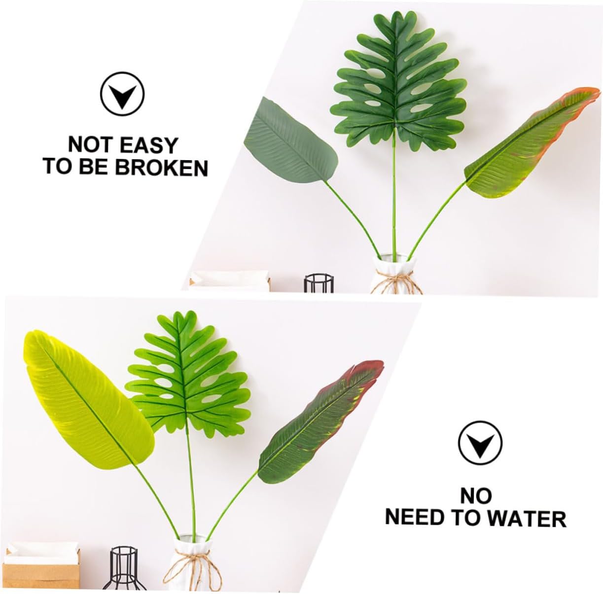 12pcs Lifelike Banana Leaf Decor Realistic Taro Leaf Turtle Back for Home Decoration Weddings Parties Styles Artificial Greenery for All Weather Use