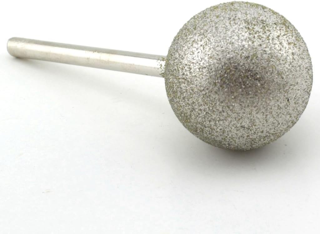 JINGLING 50mm 2 inch Spherical Head Diamond Grinding Bit Coated Round Ball Burs with Shank 5/16" Grit 80 Tools for Stone
