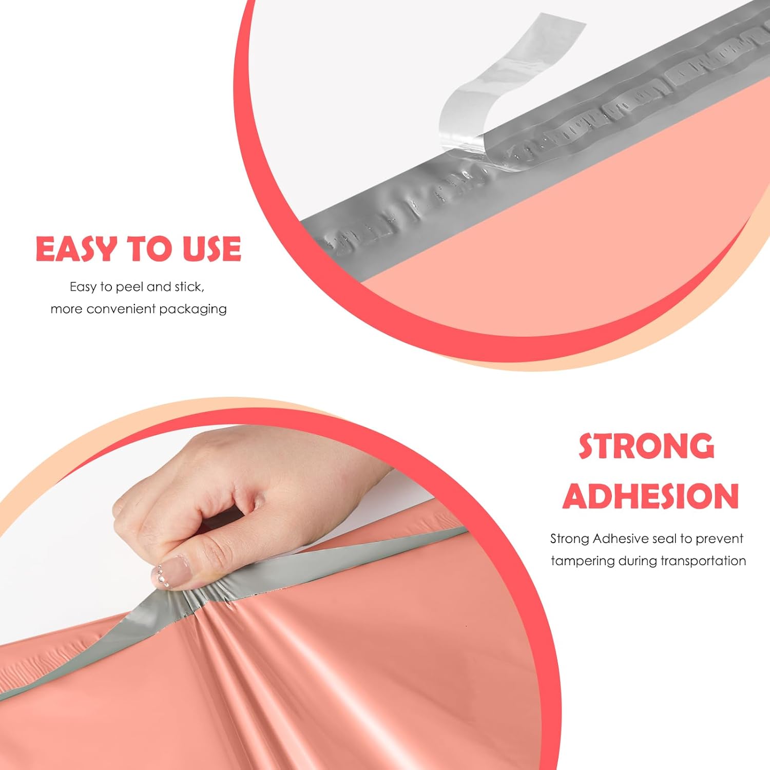GSSUSA Poly Mailers 19X24 100pcs, Large Shipping Bags for Clothes, Waterproof Mailer Envelope and Tear Resistant Mailers Poly Bags for Small Business, Peach Pink