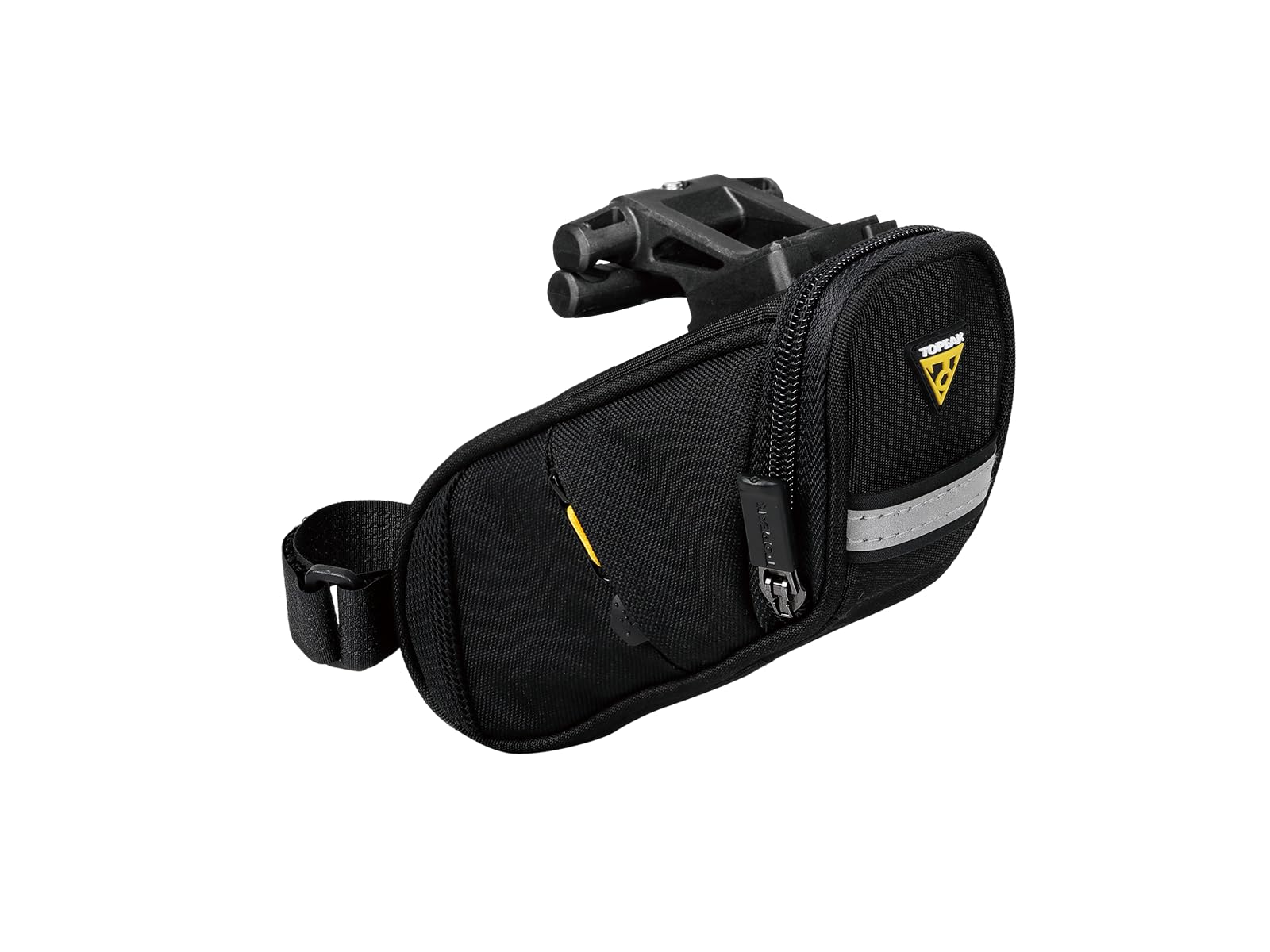 Topeak Aero Wedge Pack DX Small – Sac de Selle Extensible de 0,5 l avec Support QuickClick F25, Bande réfléchissante et Poches latérales pour Outils