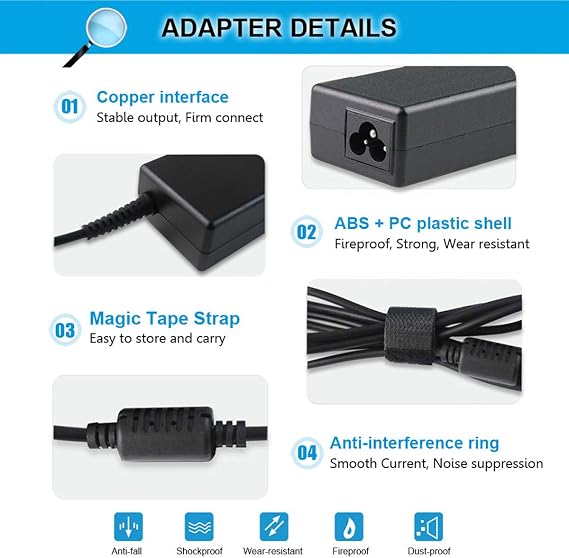19.5V 2.31A 45W AC Adapter Charger Compatible with HP Pavilion x360 x2 11 13 15 M1 TouchSmart, Envy x360 x2 13 15 M6, Stream 11 13 14, 15-f 15-f272wm 15-f387wm 15-f233wm 15-bw 15-bs 15-a 15-d 15-g
