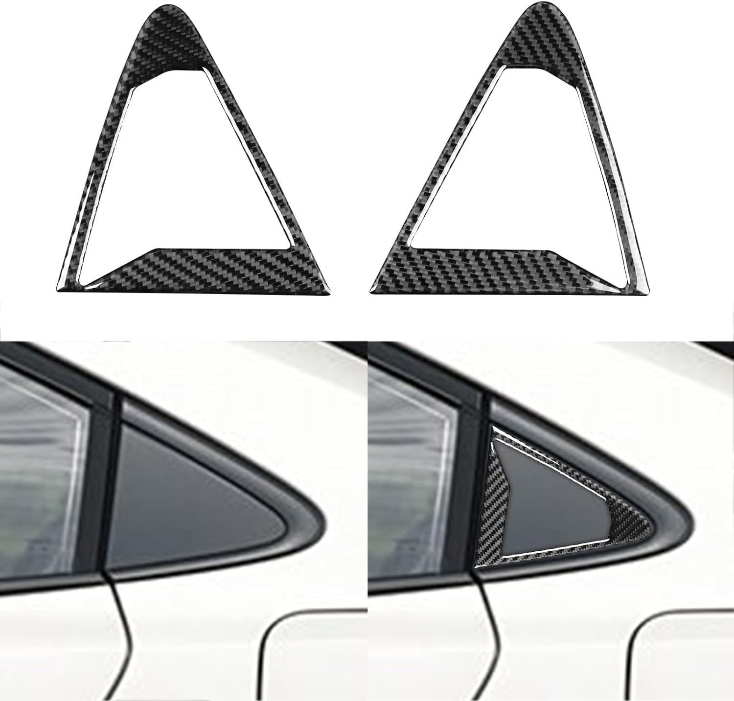 Carbon Fiber Auto Accessories Rear Side Window Triangular Window Glass Trim Cover Exterior Trim Sticker Fit for Toyota Corolla 2020-2026 Hybrid Hatchback L LE XLE SE XSE FX 2PCS