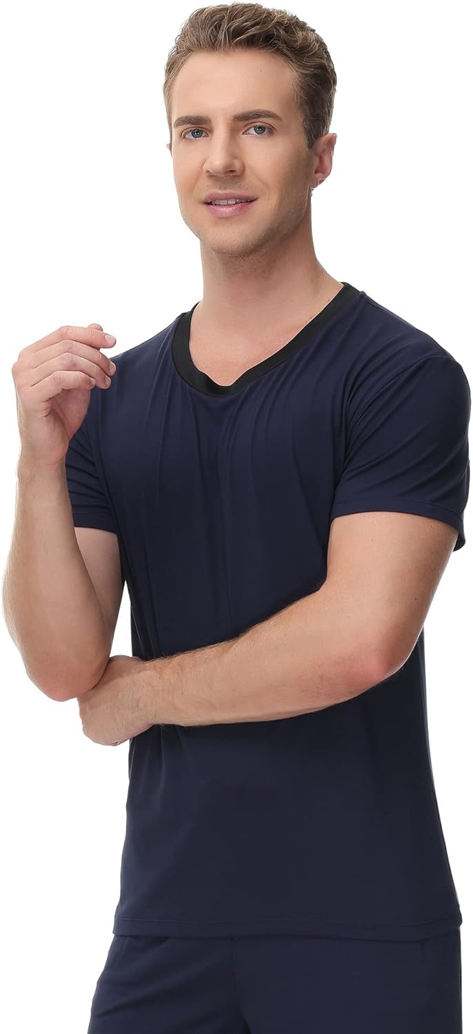 Ink+Ivy Mens Sleepwear Pajama Top Crewneck T-Shirt, Soft Sueded Jersey Tee Loungewear, Undershirt - Image 2