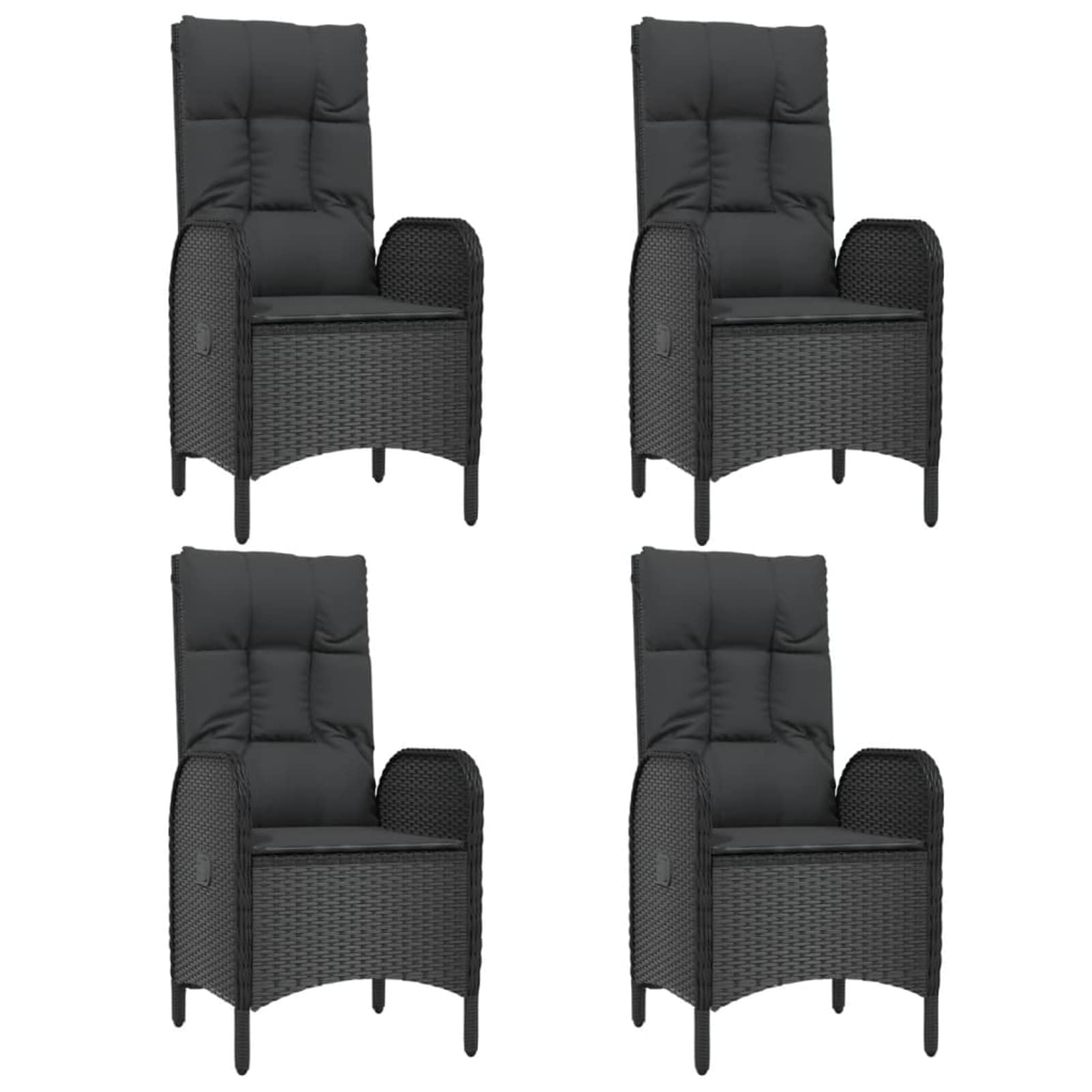 3185069 Set da Pranzo da Giardino 5 pz Nero con Cuscini in Polyrattan Testata in Legno,Testata Letto Matrimoniale Muebles Dormitorio Spalliera Letto Testiere per Letto Matrimoniale
