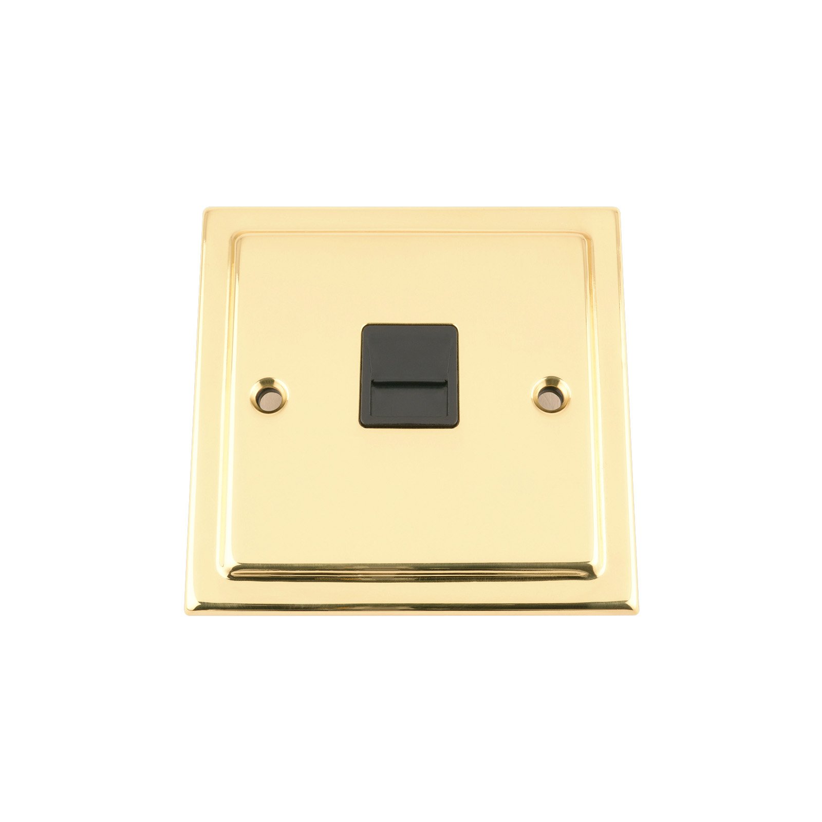 Master Telephone BT Plug Socket - Polished Brass Victorian - Black Insert