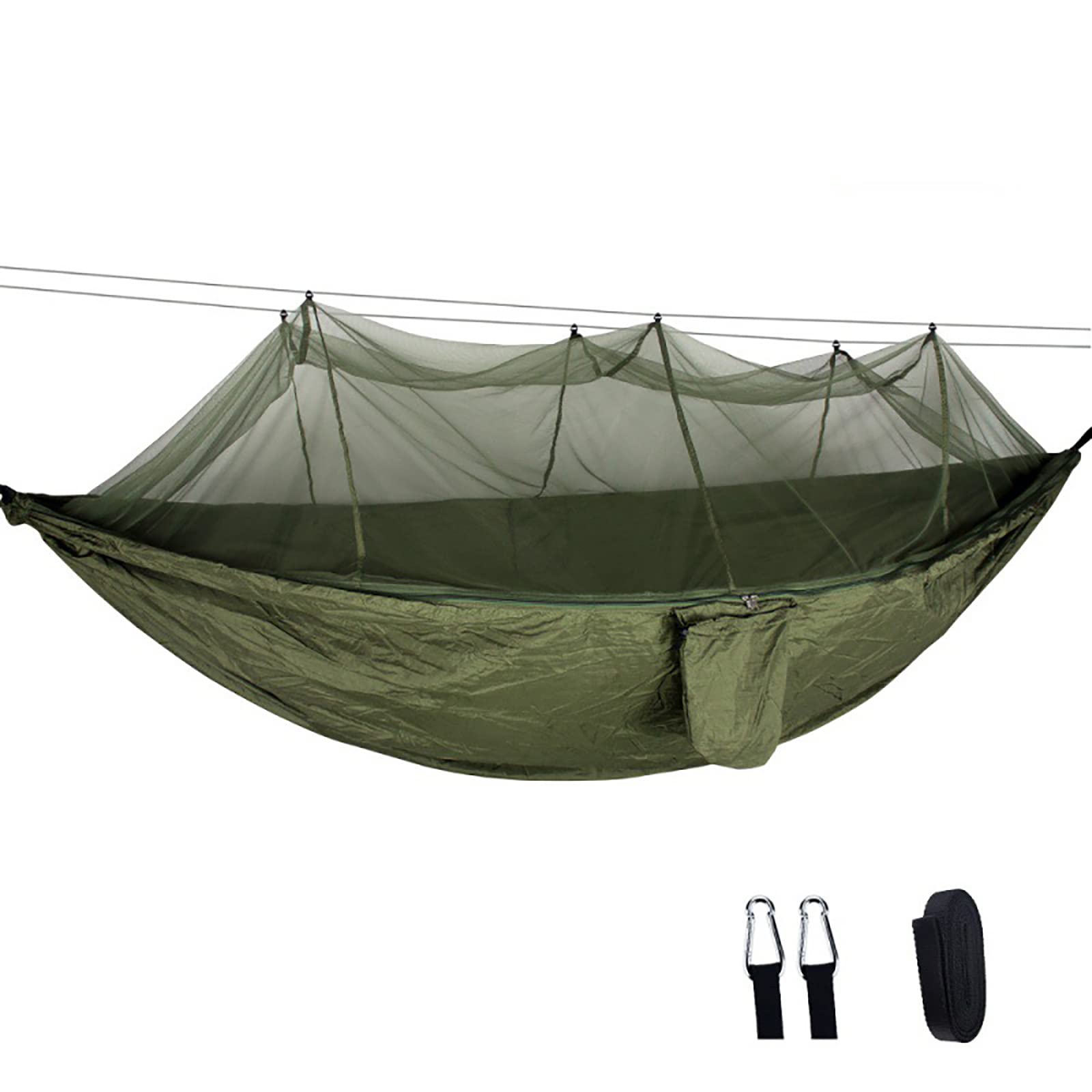 amaca da campeggio, Capacità di carico 300 kg nylon girevole con 2 moschettoni corde per viaggi campeggio 260 x 140 cm