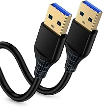 USB to USB Cable 6ft, Male to Male USB A To USB A Cable for WD Hard Drives, PC, Mac, Laptop, PS4, Xbox - USB 2.0 Type A Impresora Long Usba to Usba Cord, High-Speed Data Transfer Cable, 6 Foot