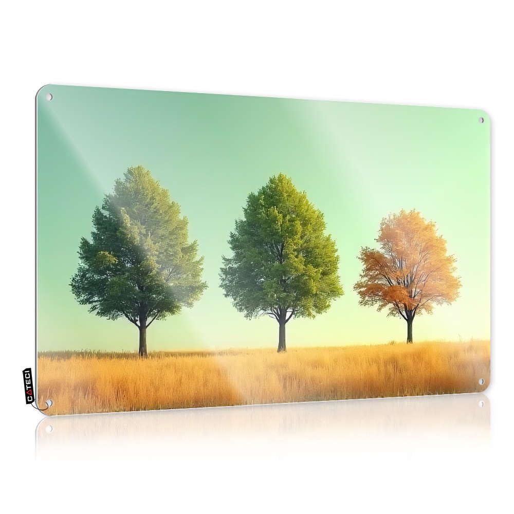 Fzfn Colour Farmhouse Signs Ideas Stunning Three Trees In Different Seasons. For Deck - Vintage Customizable(20X30cm)
