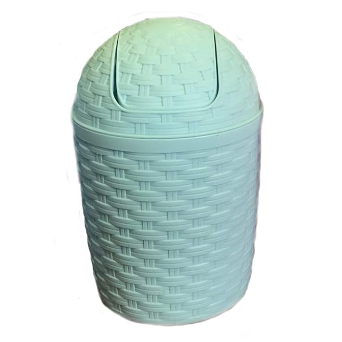 Buy Lifetime Clean Mini Swing Top Bin Rattan Style Plastic Desktop