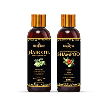 Roopayur Anti hairfall Combo (Hair oil + Shampoo) - Pack of 2