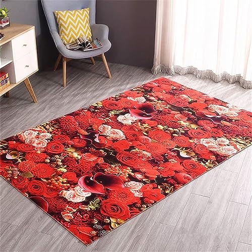 Tapis chambre bebe de style crimson dense flower pattern haut de gamme - 2