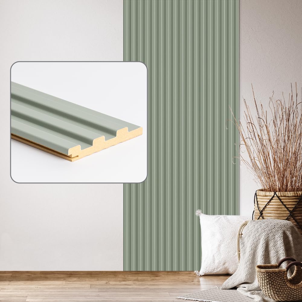 Set di 3 pannelli da parete e soffitto Desiwa in verde pastello, 10,7 x 125 cm, colori pastello
