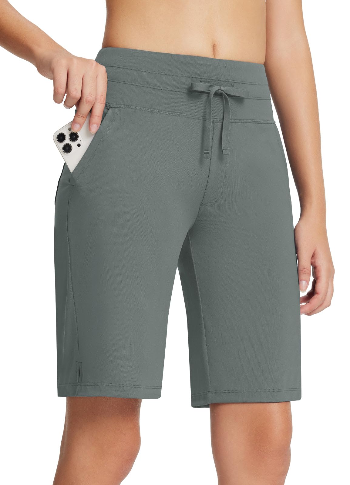 Baleaf Damen Bermuda Shorts - Bequeme Sportshorts Mit Bauchkontroll-Bund Für Training & Freizeit