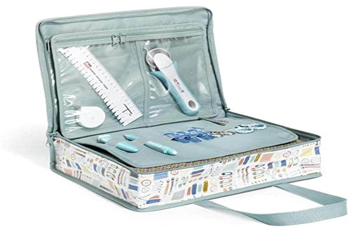 Prym 612046 Bolso Todo en uno Aguja e Hilo, Algodón, Blanco Brillante