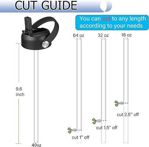 Miniatura 4 de ZARZAVT Paquete de 4 popotes de repuesto compatibles con Hydro Flask botella de agua de boca ancha con 2 cepillos, popotes transparentes de plástico
