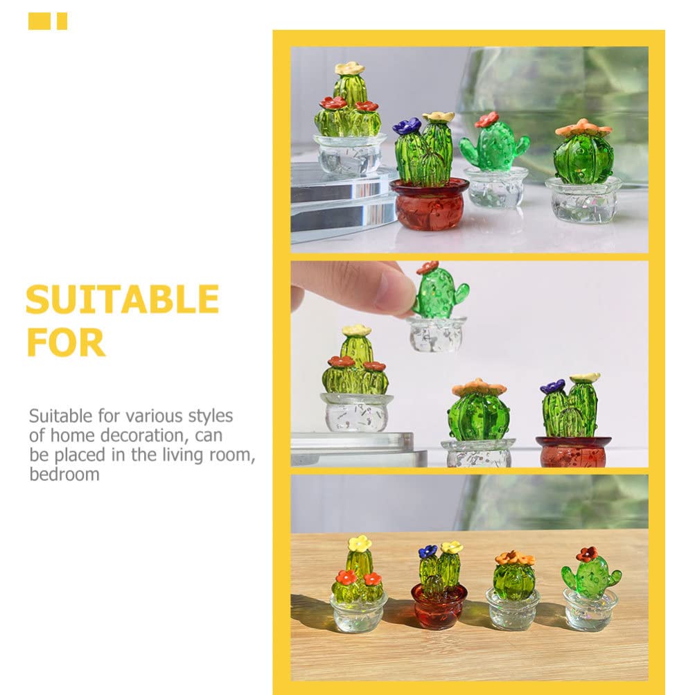 WEWAYSMILE Figurine Cactus en Verre Soufflé, Ornement Bonsaï pour Décoration de Maison, Bureau, Étagère, 57x38mm WEWAYSMILE Figurine Cactus en Verre Soufflé, Ornement Bonsaï pour Décoration de Maison, Bureau, Étagère, 57x38mm