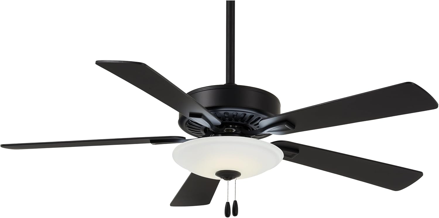 MINKA-AIRE F656L-CL Contractor Uni-Pack LED 52" 5-Blade LED Ceiling Fan in Coal Finish with Coal Blades with Frosted White Glass