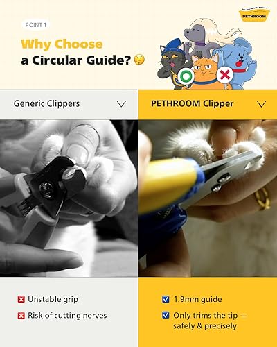 Miniatura 3 de PETHROOM - Cortaúñas para gatos de interior con orificio de corte circular (0.079 pulgadas)  Garra de gato de hoja de acero inoxidable resistente de