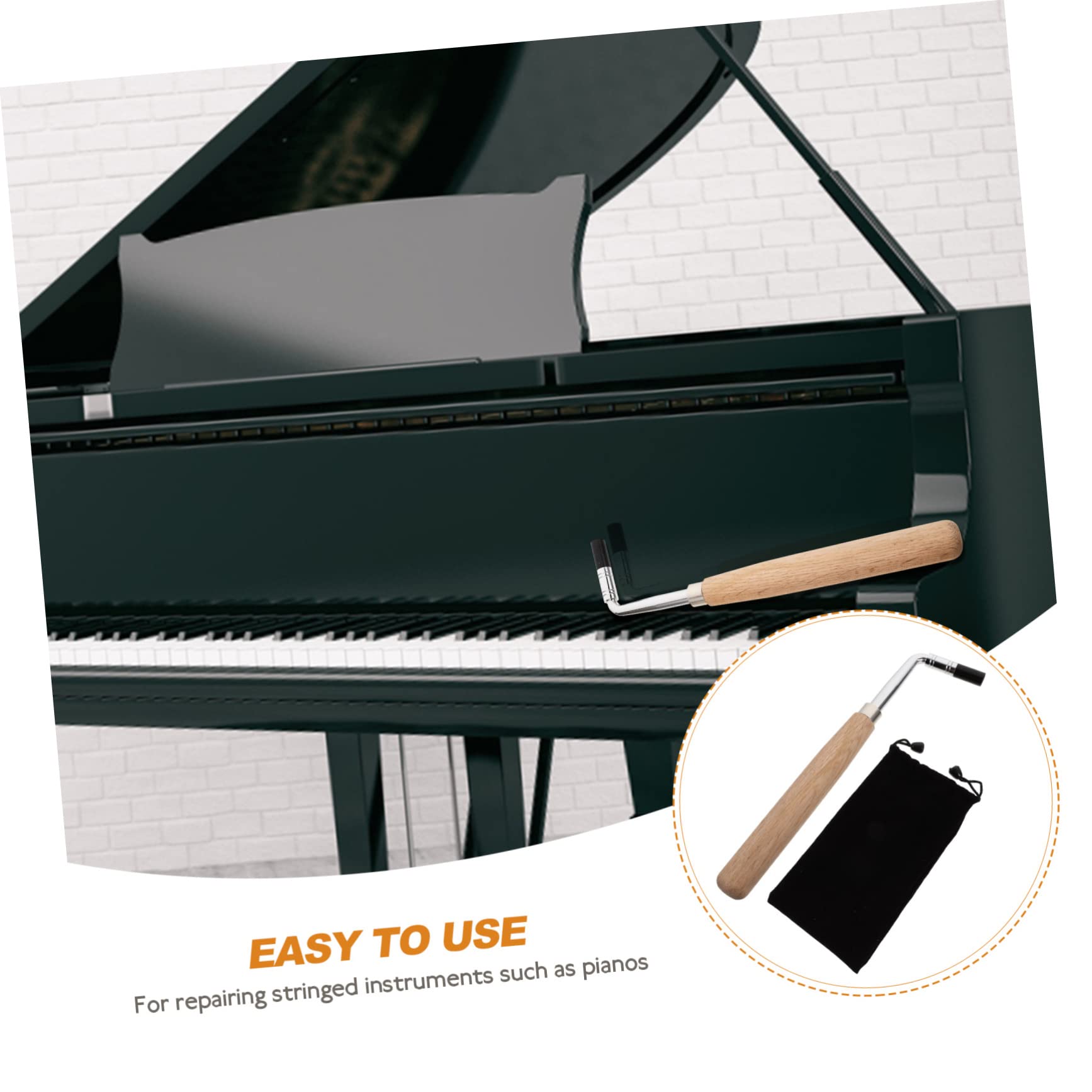 Chiave per Accordatura Pianoforte, Spanner Professionale | Legno e Metallo, per Chitarra e Strumenti a Corde, Accessorio Tascabile per Manutenzione
