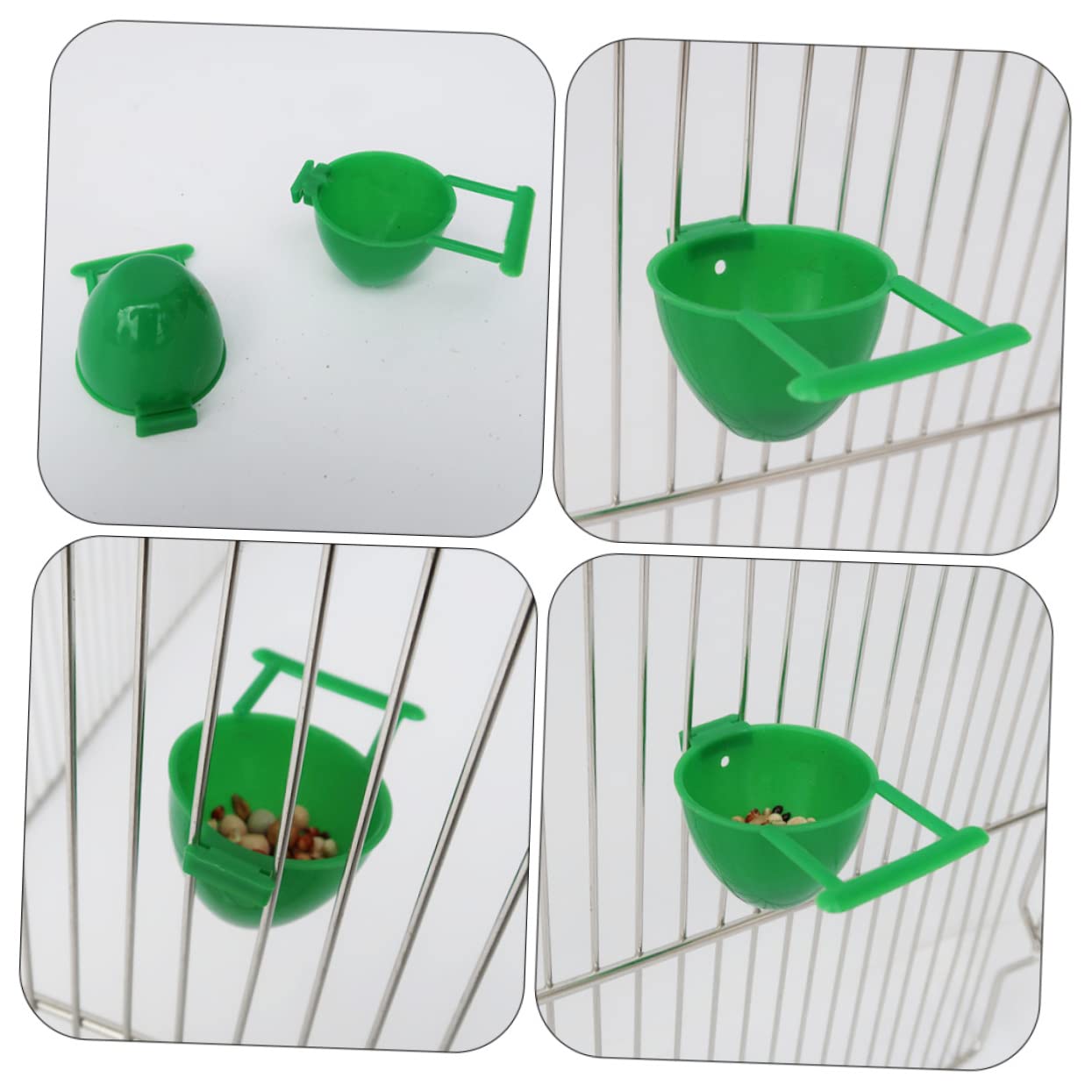 POPETPOP 40piezas Comederos para Pájaros De Plástico Tazones De Alimentación para Jaulas Accesorios para Alimentación De Aves Fáciles De Instalar y Limpiar De Unidades