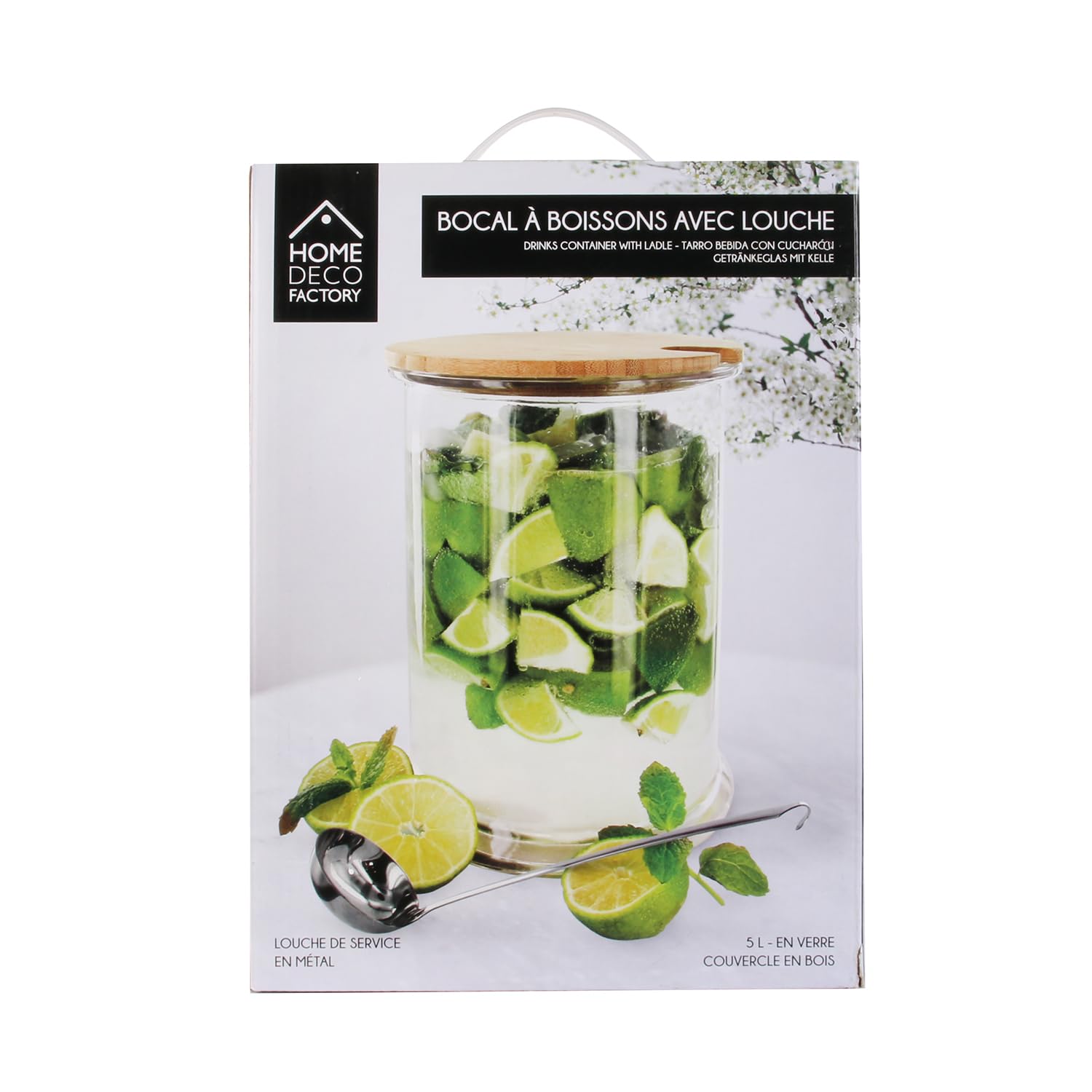 HOME DECO FACTORY Trinkglas, 5 l, Transparent/Braun