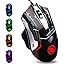 USB Computer Mouse Wired, Light Up Mouse for Laptop with RGB 7 Colors Breathing Light,4 DPI Adjustable up to 3200, 6 Buttons,