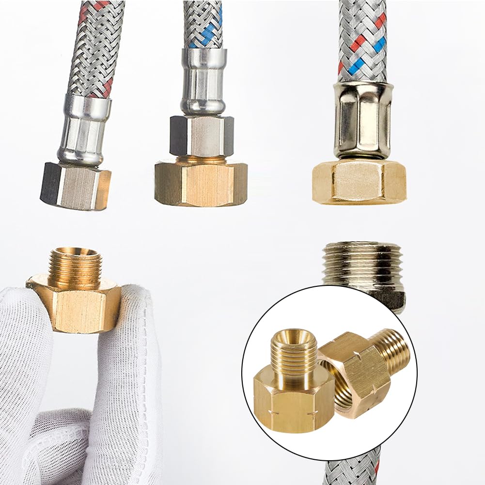2x LPG Gas Adapter 3/8 Auf 1/4 - Messing Verbinder Für Camping