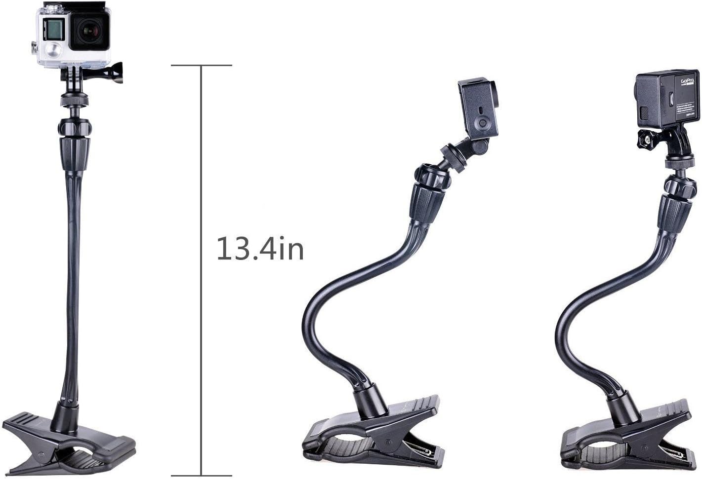 Smatree Adjustable Jaws Flex Clamp Mount 13.4inch Gooseneck Extension Compatible for Logitech Webcam C925e/C922x/C922/C930e/C930/C920/C615/ GoPro Hero 10/9/8/7/6/5/4/2018/ Arlo Ultra/Pro/Pro 2/Pro 3 : Electronics