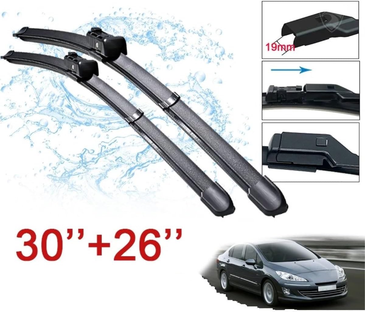 Windshield Wiper for 408 MK1 2010-2014 Car Wiper Windshield Front Windshield Wiper Auto Accessories Car Windshield Wiper (Size: LHD)