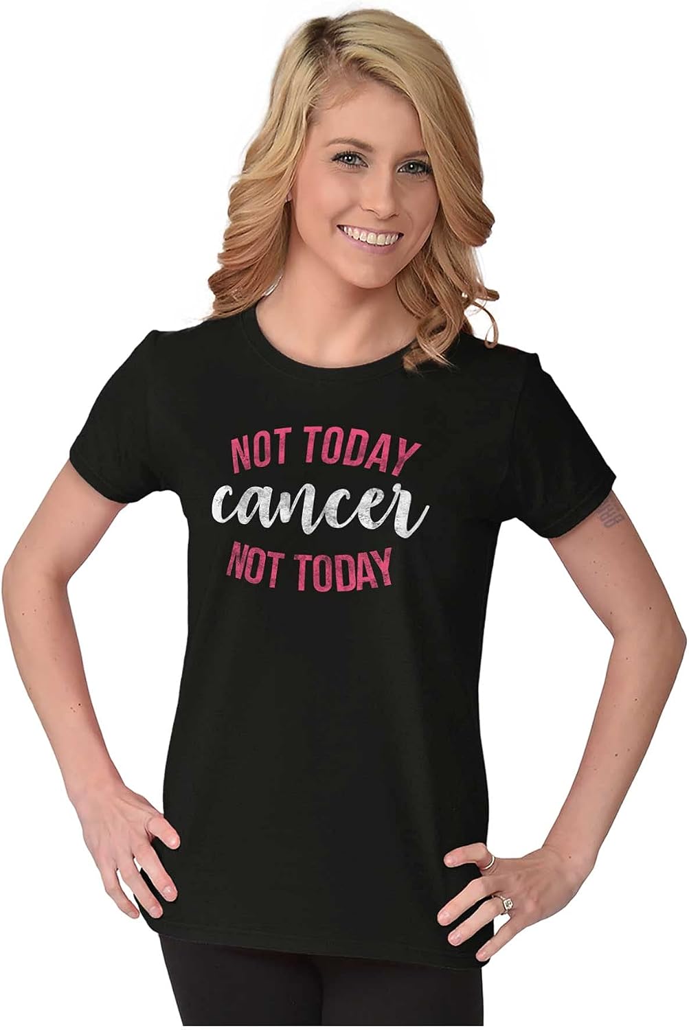 Not Today Breast Cancer Survivor Womens Slim Fit Graphic Tee