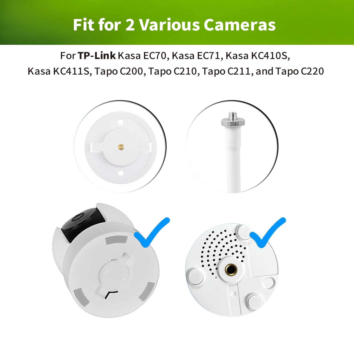 Lonnky Support flexible à clip pour appareils photo TP-Link Tapo C200/C210/C220/C230, support de serrage réglable en col de cygne de 15 cm pour la sécurité intérieure et extérieure et l'utilisation