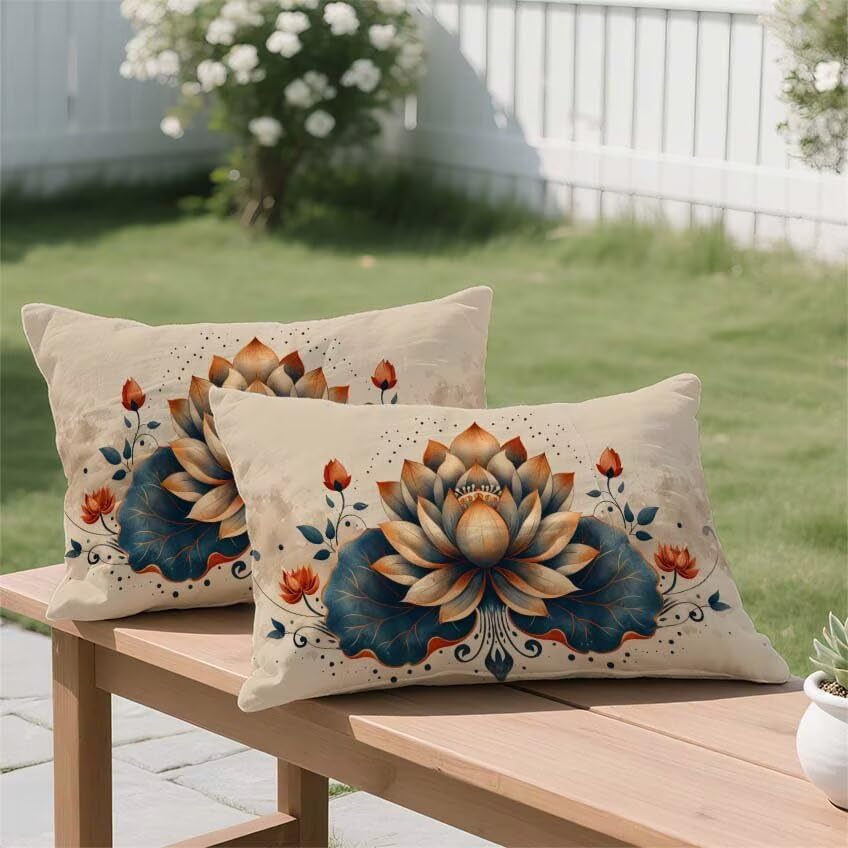 Taie oreiller double sided printing orange brulee decoration automne - 3