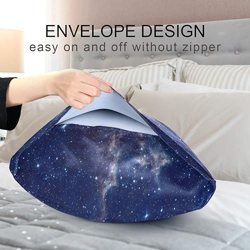 Miniatura 7 de Funda de almohada de satén para cabello y piel, funda de almohada de seda tamaño estándar, galaxia, estrellas, nebulosa, cosmos, nube, fundas de