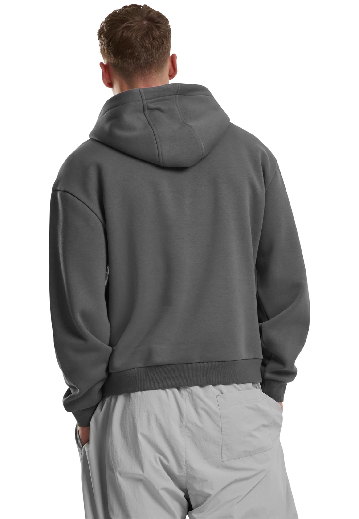 Urban Classics Męska bluza z kapturem Fluffy Hoody, luźna bluza z kapturem dla mężczyzn, oversize fit, rozmiary S-5XL, Magnet, 3XL