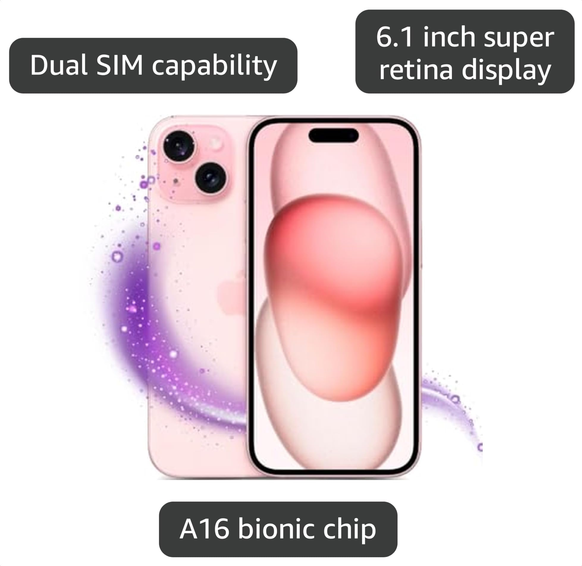 Amazon.com: Apple iPhone 15, 512GB, Pink - T-Mobile (Renewed