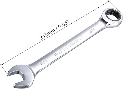 Miniatura 2 de uxcell Llave combinada de trinquete de 34 pulgadas SAE 72 dientes Herramientas de llave de trinquete de 12 puntos, Cr-V